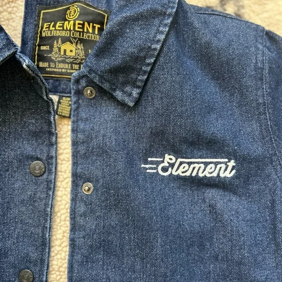 Element Eden Blue Denim and shearling Jacket - Picture 2 of 9